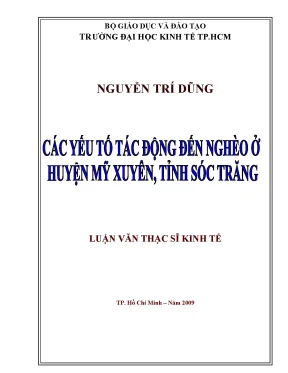 Luận văn các yếu tố tác động đến nghèo ở huyện mỹ xuyên tỉnh sóc trăng