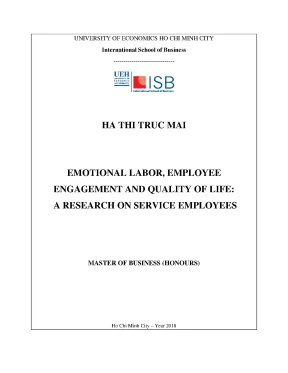 Luận văn emotional labor employee engagement and quality of life a research on service employees