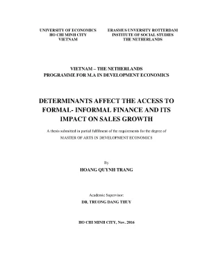 Luận văn determinants affect the access to formal informal credit and its impact on sales growth