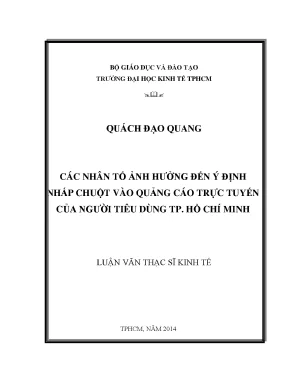 Luận văn các nhân tố ảnh hưởng đến ý định nhấp chuột vào quảng cáo trực tuyến của người tiêu dùng tp hcm
