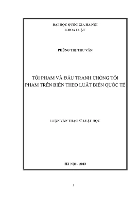 Tội phạm và đấu tranh chống tội phạm trên biển theo luật biển quốc tế