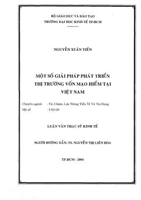 Luận văn một số giải pháp phát triển thị trường vốn mạo hiểm tại việt nam