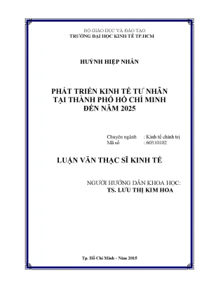 Luận văn phát triển kinh tế tư nhân tại tphcm đến năn 2025