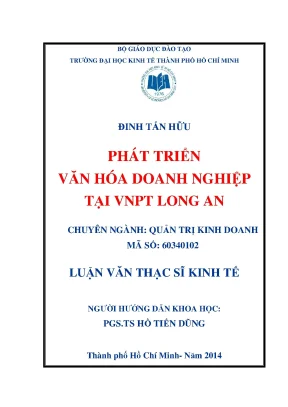 Luận văn phát triển văn hóa doanh nghiệp tại vnpt long an