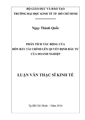 Luận văn phân tích tác động của đòn bẩy tài chính lên quyết định đầu tư của doanh nghiệp