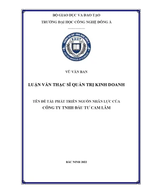 Phát triển nguồn nhân lực của công ty tnhh đầu tư cam lâm 2