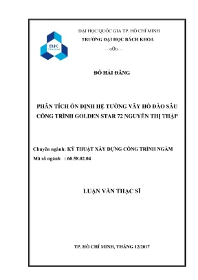 Luận văn thạc sĩ kỹ thuật xây dựng phân tích ổn định hệ tường vây hố đào sâu công trình golden star 72 nguyễn thị thập