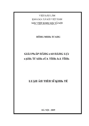 Luận văn giải pháp nâng cao năng lực cạnh tranh của tỉnh hà tĩnh