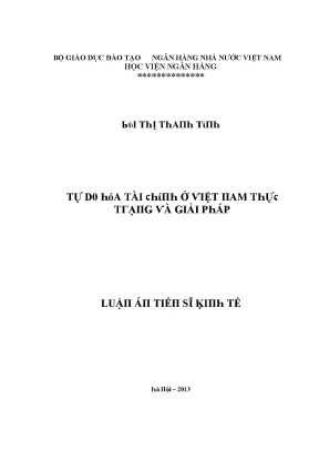 Luận văn tự do hóa tài chính ở việt nam thực trạng và giải pháp