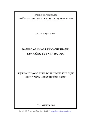 Luận văn nâng cao năng lực cạnh tranh của công ty trách nhiệm hữu hạn đa lộc