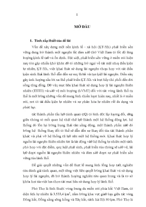 Luận văn nghiên cứu đánh giá cảnh quan phục vụ phát triển nông lâm nghiệp và du lịch tỉnh phú thọ