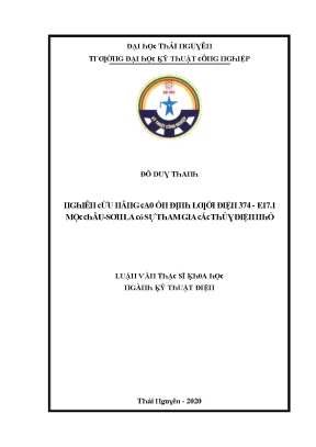Luận văn nghiên cứu nâng cao ổn định lưới điện 374 e17 1 mộc châu sơn la có sự tham gia các thủy điện nhỏ