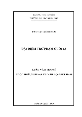Luận văn đặc điểm thơ phạm quốc ca