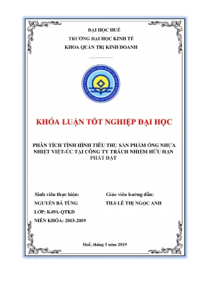 Phân tích tình hình tiêu thụ sản phẩm ống nhựa nhiệt việt úc tại công ty tnhh phát đạt