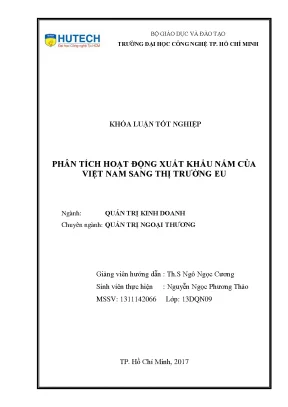 Luận văn phân tích hoạt động xuất khẩu nấm việt nam sang thị trường eu