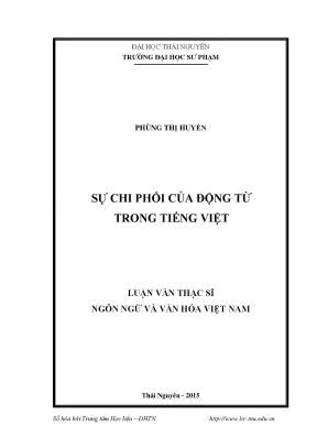 Luận văn sự chi phối của động từ trong tiếng việt