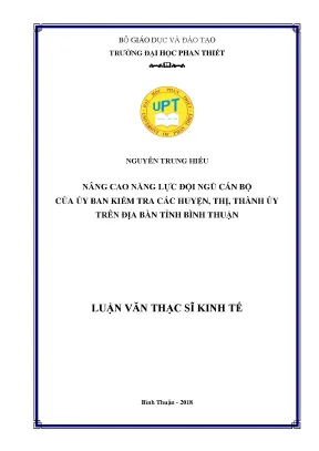 Nâng cao năng lực đội ngũ cán bộ của ủy ban kiểm tra các huyện thị thành ủy trên địa bàn tỉnh bình thuận