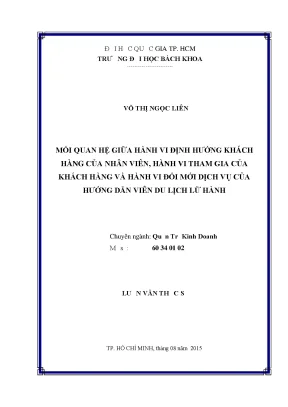 Luận văn thạc sĩ quản trị kinh doanh mối quan hệ giữa hành vi định hướng khách hàng của nhân viên hành vi tham gia của khách hàng và hành vi đổi mới dịch vụ của hướng dẫn viên du lịch lữ hành