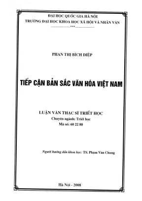 Luận văn thạc sĩ triết học tiếp cận bản sắc văn hóa việt nam