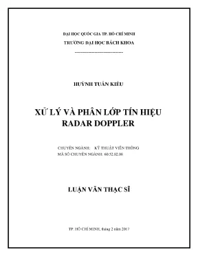 Luận văn thạc sĩ kỹ thuật viễn thông xử lý và phân lớp tín hiệu radar doppler