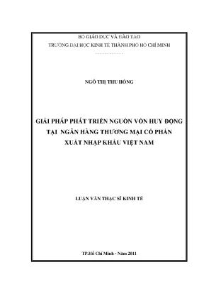 Luận văn giải pháp phát triển nguồn vốn huy động tại ngân hàng thương mại cổ phần xuất nhập khẩu việt nam luận văn thạc sĩ