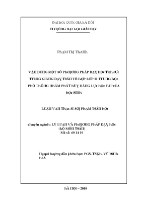 Luận văn vận dụng một số phương pháp dạy học tích cực trong giảng dạy toán tổ hợp lớp 11 trung học phổ thông nhằm phát huy năng lực học tập của học sinh