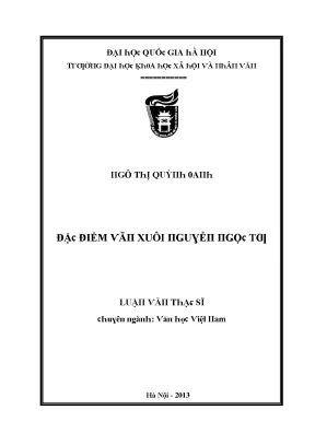 Luận văn đặc điểm văn xuôi nguyễn ngọc tư
