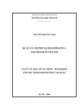 Luận văn quản lý chi phí tại bảo hiểm pvi chi nhánh pvi hà nội