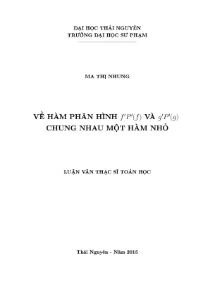 Luận văn về hàm phân hình fp f và gp g chung nhau một hàm nhỏ