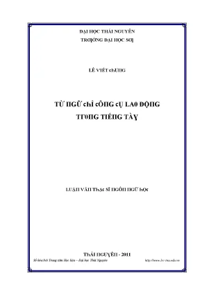 Luận văn từ ngữ chỉ công cụ lao động trong tiếng tày
