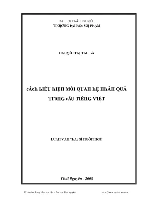 Luận văn cách biểu hiện mối quan hệ nhân quả trong câu tiếng việt