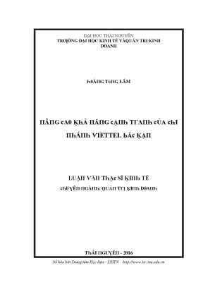 Luận văn nâng cao khả năng cạnh tranh của chi nhánh viettel bắc kạn