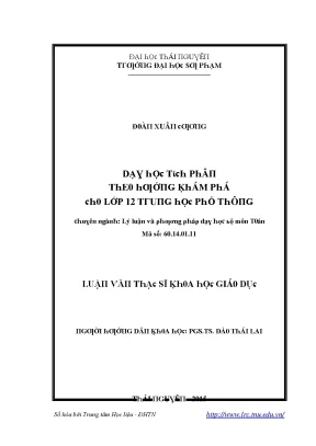 Luận văn dạy học tích phân theo hướng khám phá cho lớp 12 trung học phổ thông