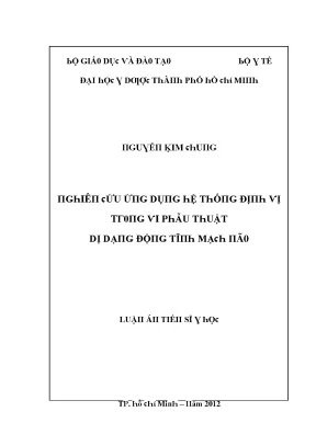 Luận văn nghiên cứu ứng dụng hệ thống định vị trong vi phẫu thuật dị dạng động tĩnh mạch não