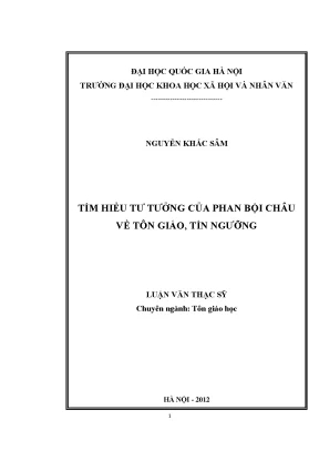 Luận văn thạc sĩ tìm hiểu tư tưởng của phan bội châu về tôn giáo tín ngưỡng