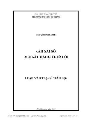 Luận văn cận sai số cho bất đẳng thức lồi