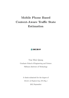 Luận án tiến sĩ mobile phone based context aware traffic state estimation