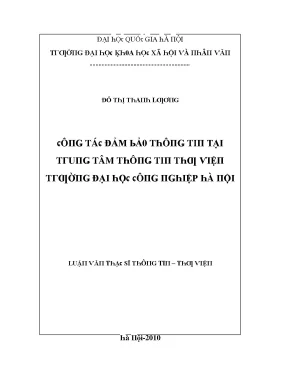Luận văn công tác đảm bảo thông tin tại trung tâm thông tin thư viện trường đại học công nghiệp hà nội