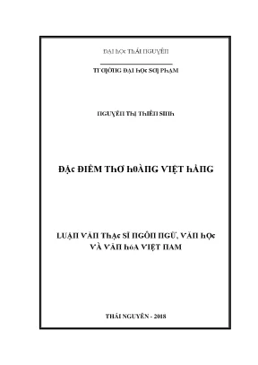 Luận văn đặc điểm thơ hoàng việt hằng