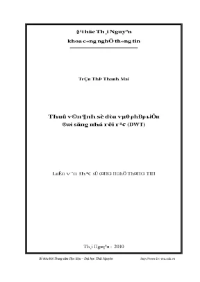 Luận văn thủy phân ảnh số dựa vào phép biến đổi sóng nhỏ rời rạc dwt