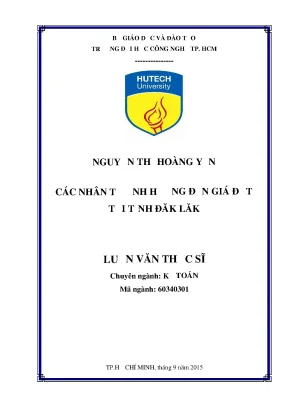 Luận văn các nhân tố ảnh hưởng đến giá đất tại tỉnh đăk lăk
