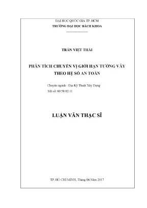Luận văn thạc sĩ địa kỹ thuật xây dựng phân tích chuyển vị giới hạn tường vây theo hệ số an toàn
