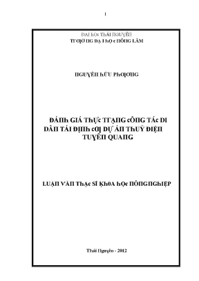 Luận văn đánh giá thực trạng công tác di dân tái định cư dự án thủy điện tuyên quang