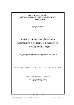 Luận văn nghiên cứu một số yếu tố ảnh hưởng đến quá trình sụp đổ điện áp trong hệ thống điện