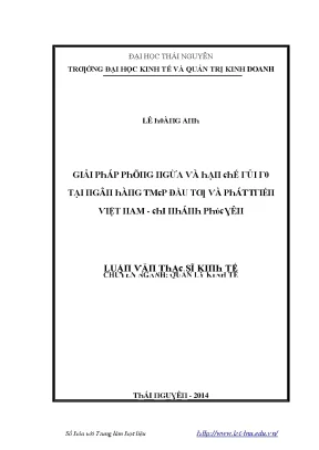 Luận văn giải pháp phòng ngừa và hạn chế rủi ro tại ngân hàng tmcp đầu tư và phát triển việt nam chi nhánh phúc yên