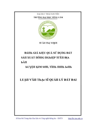 Luận văn đánh giá hiệu quả sử dụng đất sản xuất nông nghiệp trên địa bàn huyện kim sơn tỉnh ninh bình