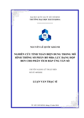 Luận văn thạc sĩ kỹ thuật điện nghiên cứu tính toán điện dung trong mô hình thông số phân bố mba lực dạng hộp đen cho phân tích đáp ứng tần số