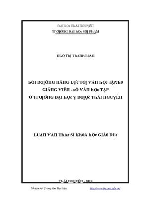 Luận văn bồi dưỡng năng lực tư vấn học tập cho giảng viên cố vấn học tập ở trường đại học y dược thái nguyên