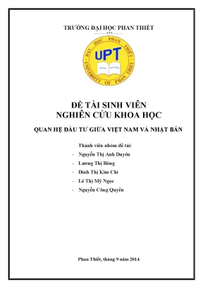 Quan hệ đầu tư giữa việt nam và nhật bản