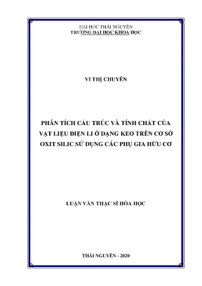 Luận văn phân tích cấu trúc và tính chất của vật liệu điện li ở dạng keo trên cơ sở oxit silic sử dụng các ph